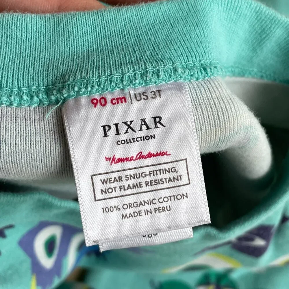 Hanna‎ Andersson X Disney Monsters Inc. Organic Long John PJs Pajamas Set - 3T